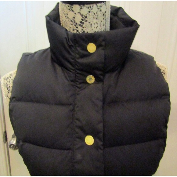 Lilly Pulitzer Isabelle Down Puffer Vest Womens Black Jacket Tropical Lining XS - Picture 4 of 14